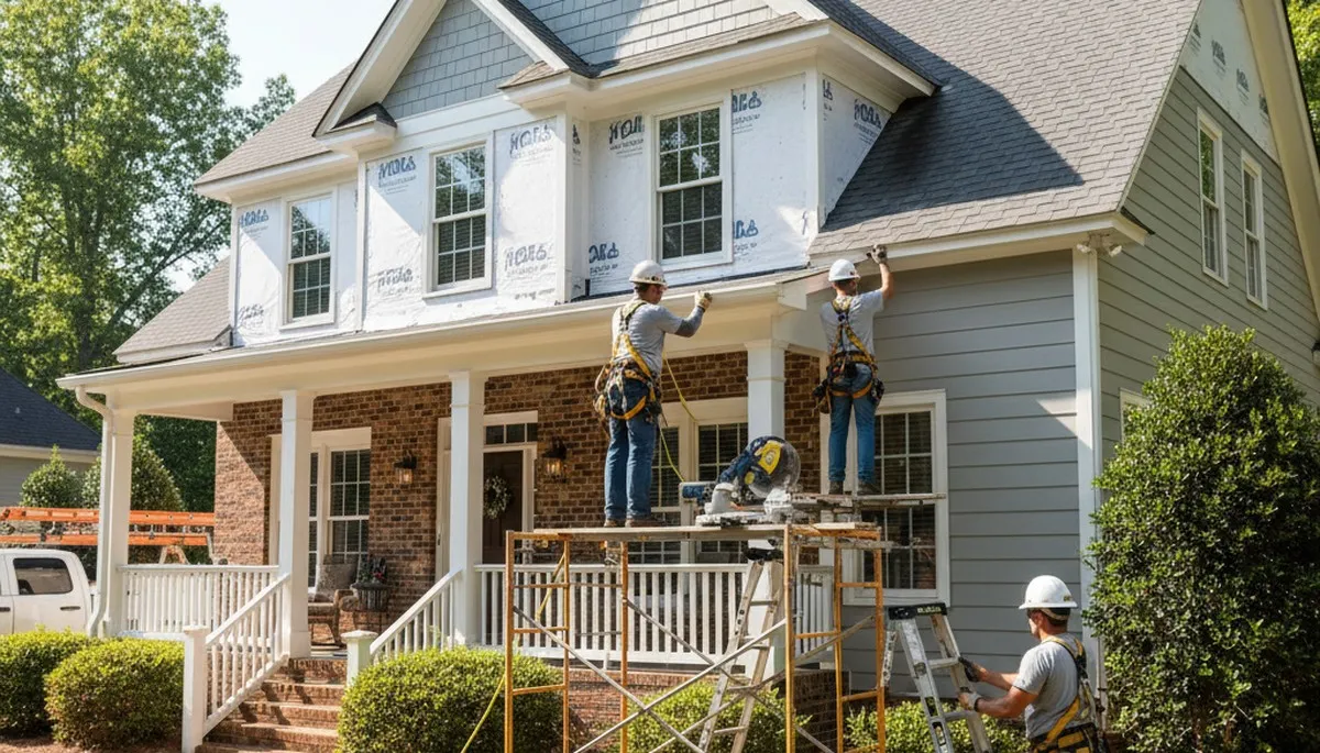 Vinyl siding installation in Raleigh, NC for a residential home exterior renovation