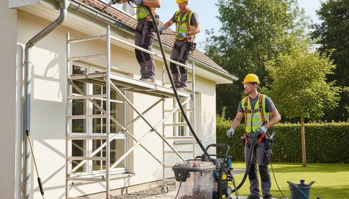 Gutter cleaning service in Raleigh, NC for clear, protected siding and exterior water management