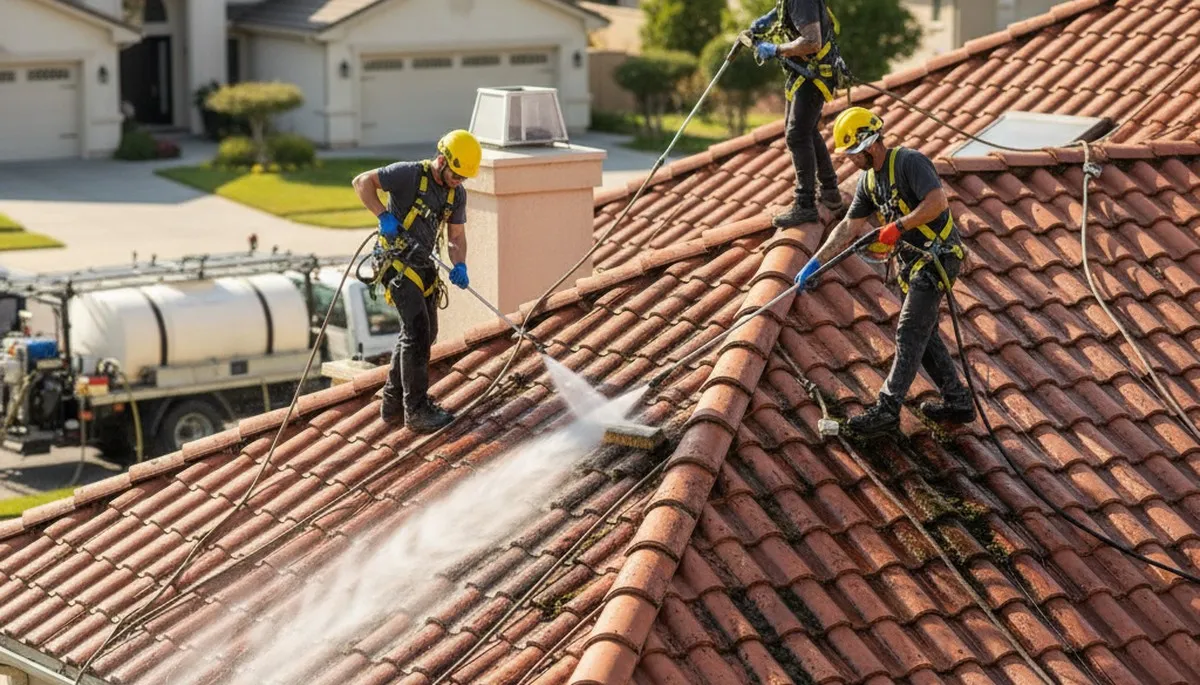 Roof cleaning service in Raleigh, NC for vinyl siding and exterior home maintenance