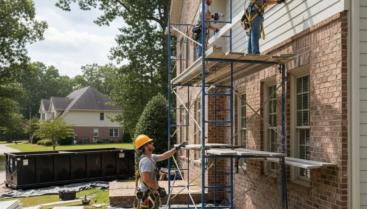 Vinyl siding installation by Raleigh, NC siding contractors for residential homes